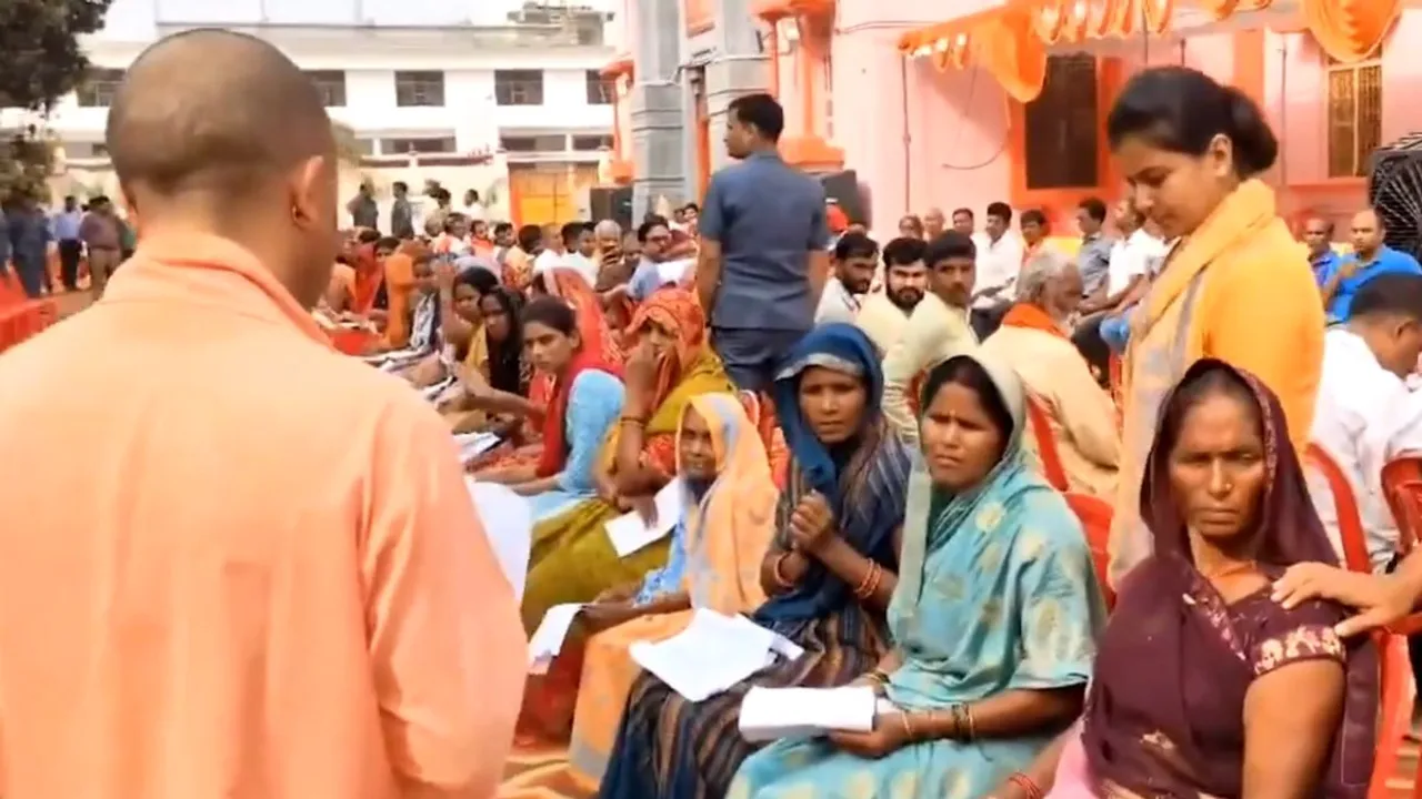 Chief Minister Yogi Adityanath listened to the problems of people from various districts during the 'Janata Darshan' held at the Gorakhnath Temple complex today