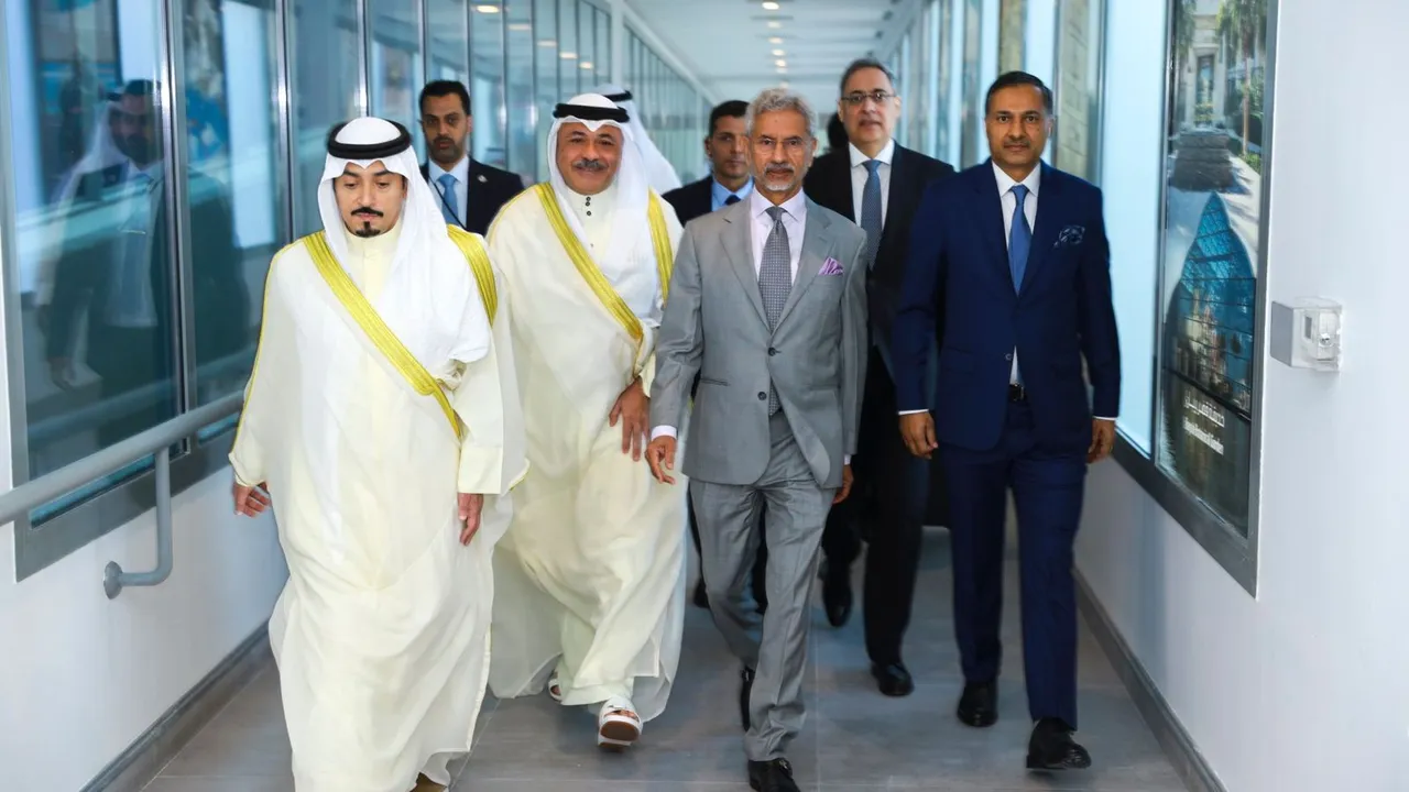 External Affairs Minister S. Jaishankar with Minister of Foreign Affairs of Kuwait Abdullah Ali Al-Yahya during a meeting, in Kuwait.