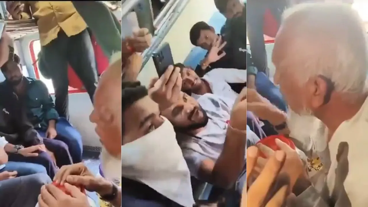 An elderly man was allegedly assaulted by his co-passengers in an express train on suspicion that he was carrying beef on Saturday.