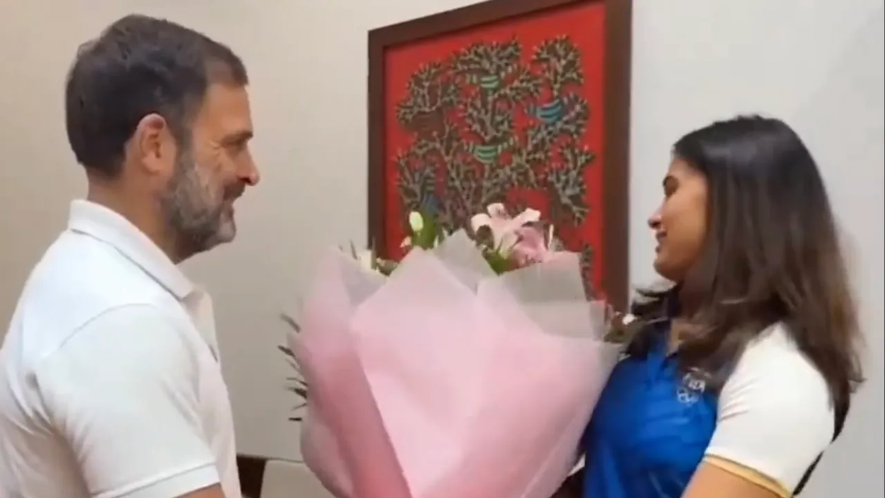 Rahul Gandhi and Manu Bhaker