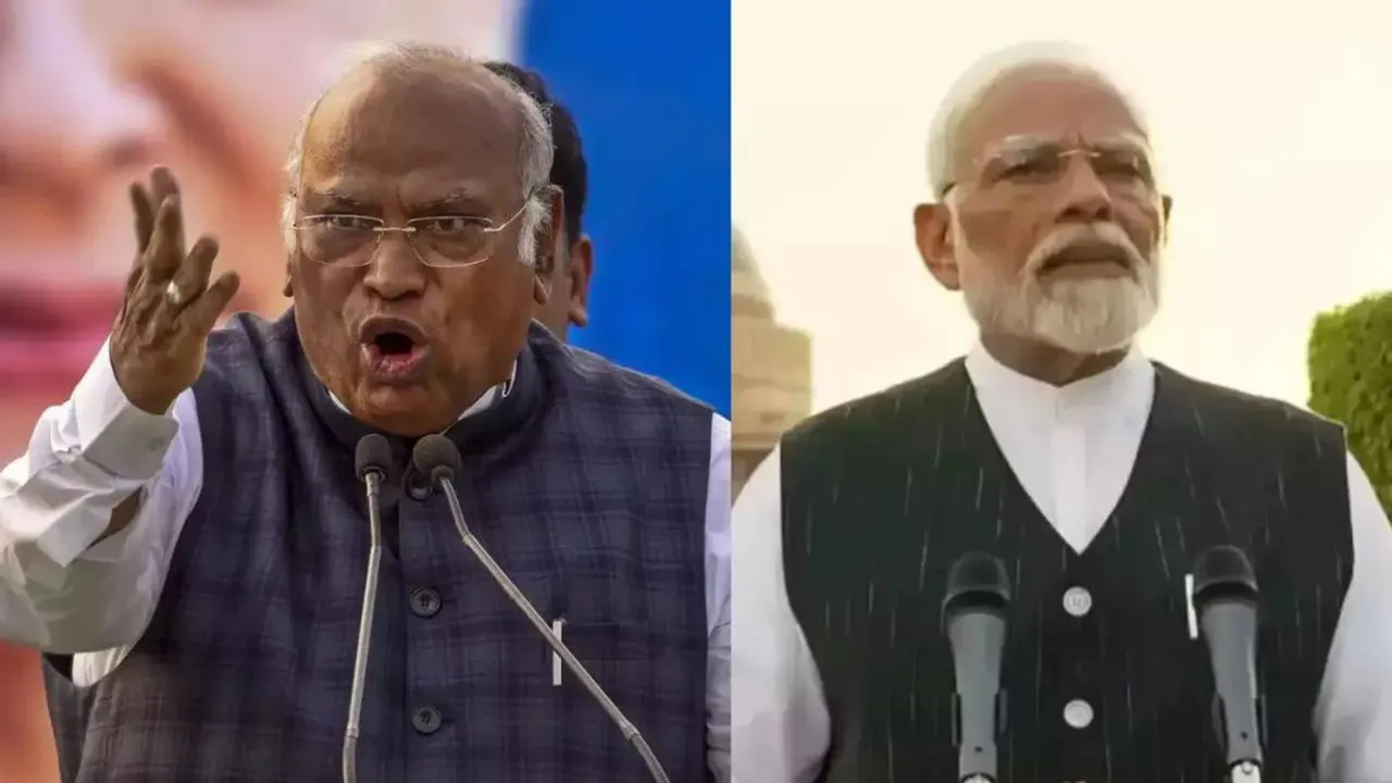 Congress president Mallikarjun Kharge and PM of India Narendra Modi