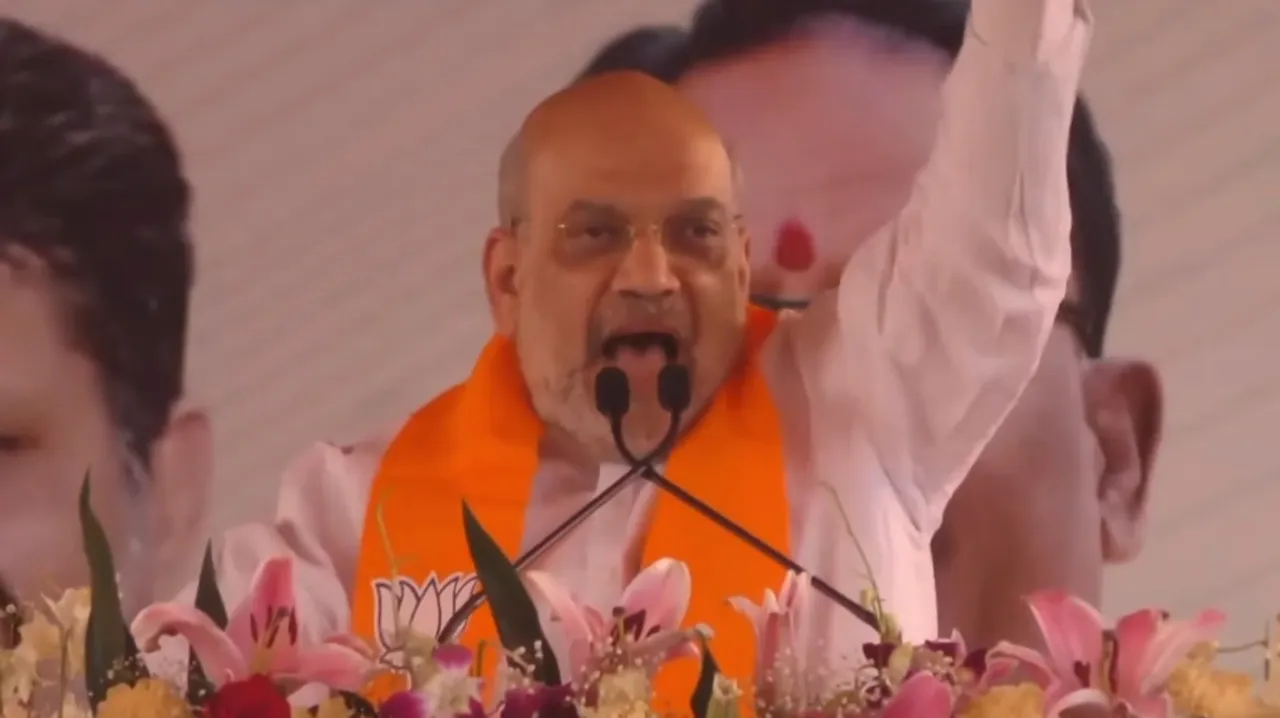Union Home minister Amit Shah addresses public rally in Janjgiri, Chhattisgarh.