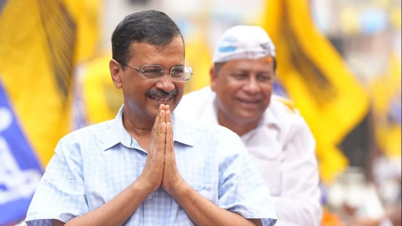 AAP convener Arvind Kejriwal in the Jagadhri constituency in Yamunanagar district