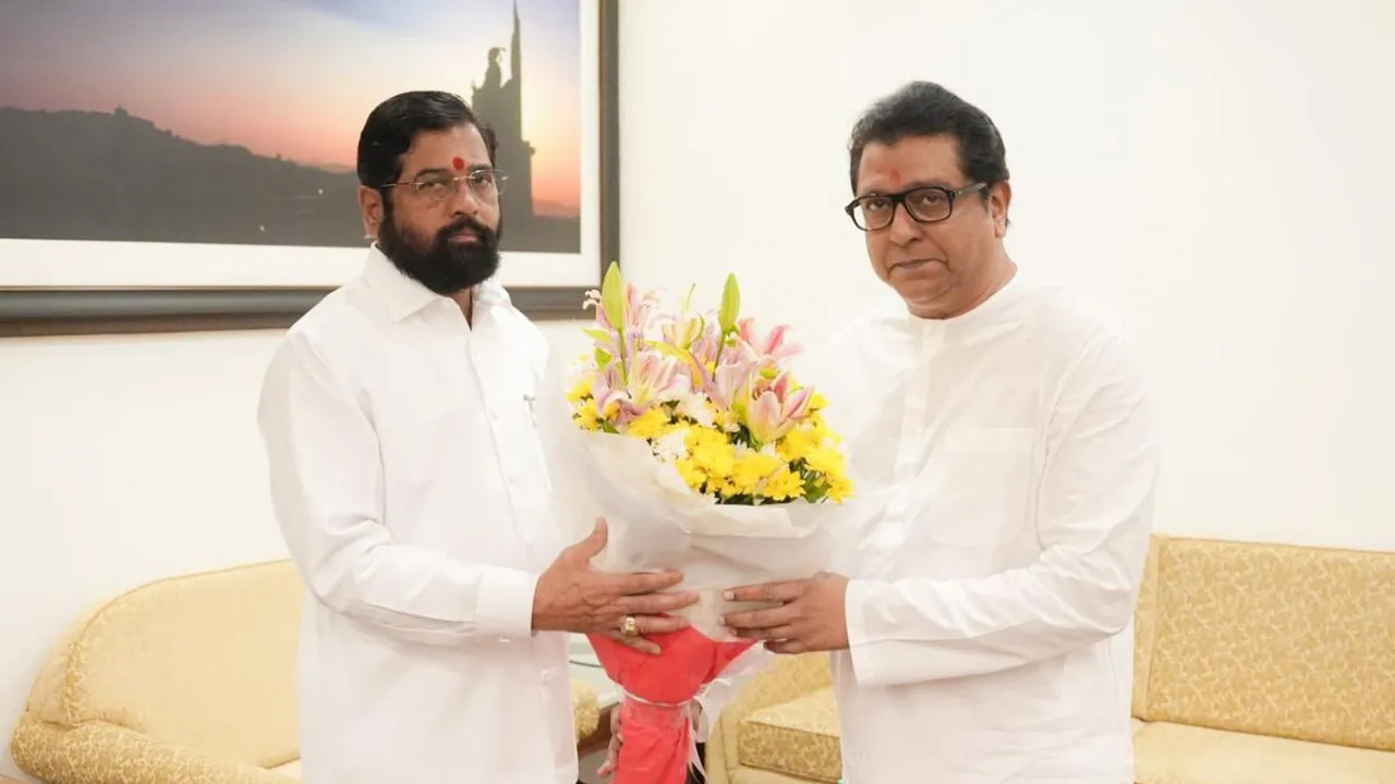 Maharashtra Navnirman Sena chief Raj Thackeray met Chief Minister Eknath Shinde at the latter's residence here on Monday