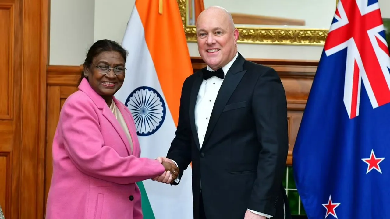 President Droupadi Murmu meets New Zealand Prime Minister Christopher Luxon, in Wellington