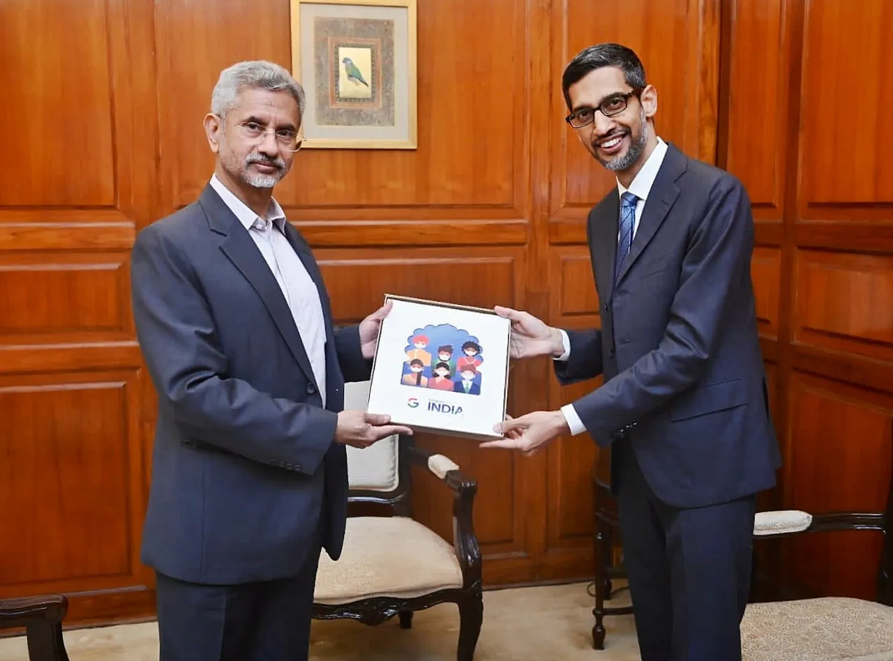 S Jaishankar meets Sundar Pichai