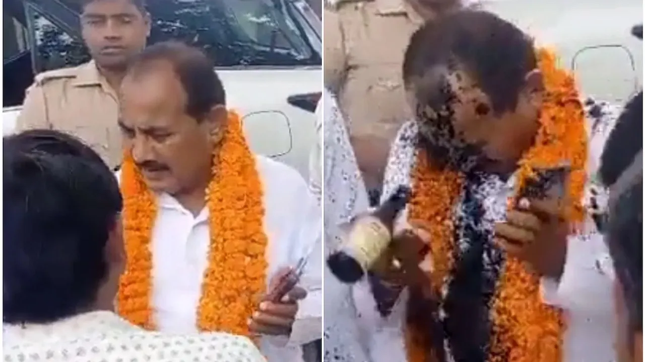 Ink Attack on Dara Singh Chauhan