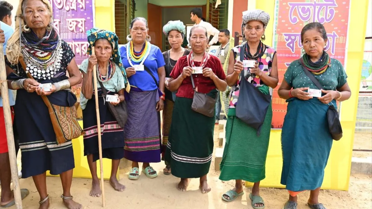 Glimpses from Tripura East as polling is underway 