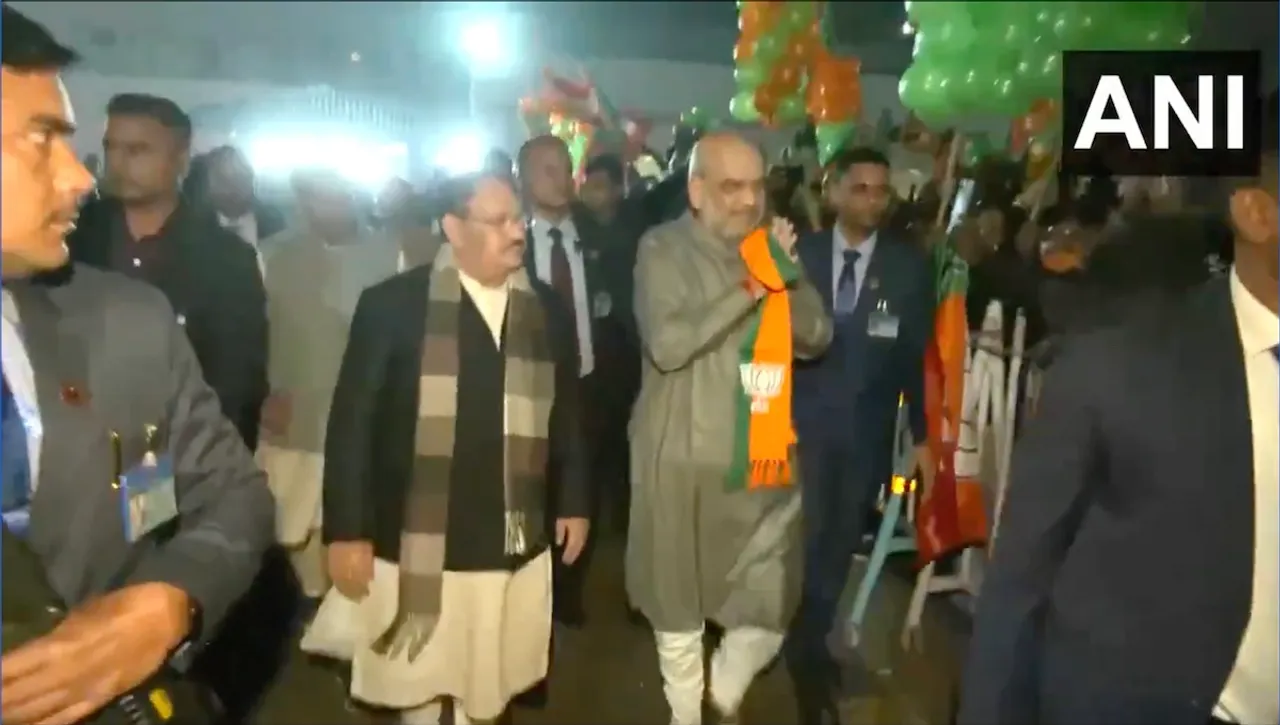 Amit Shah and J P Nadda in Kolkata