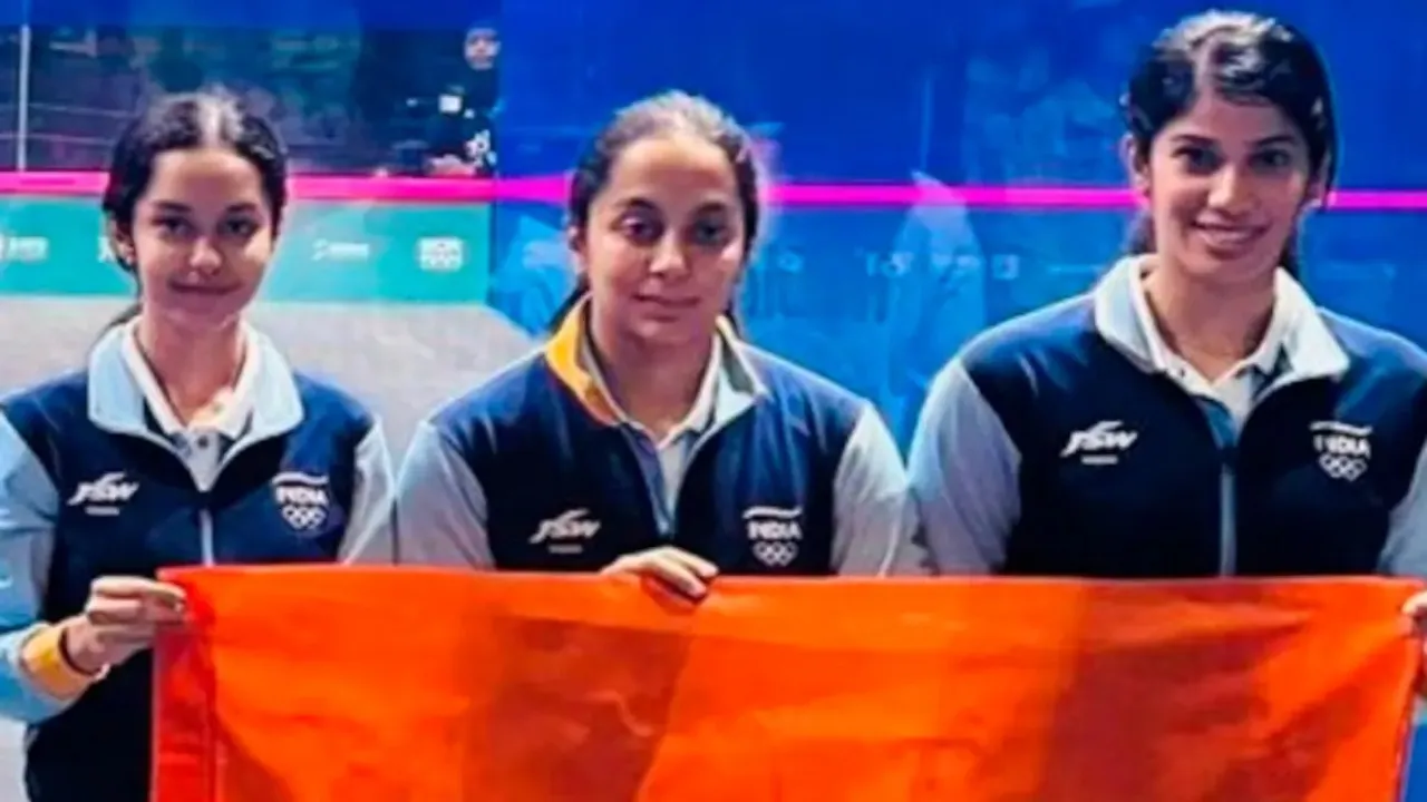 Joshna Chinappa, Anahat Singh and Tanvi Khanna