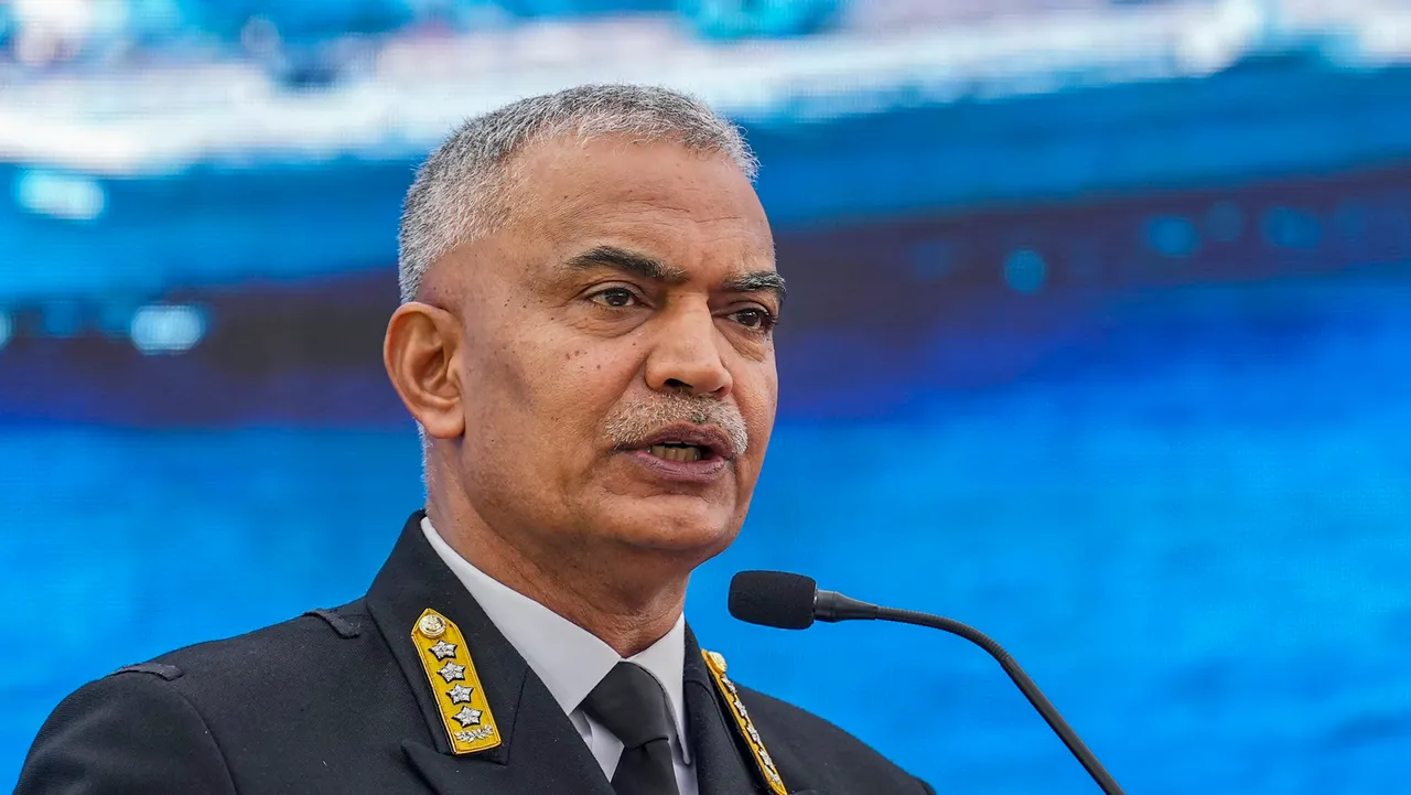Chief of the Naval Staff Admiral R Hari Kumar addresses a press conference ahead of the celebration of Navy Day