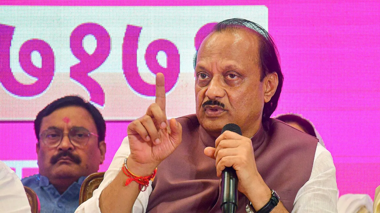 Maharashtra Deputy Chief Minister Ajit Pawar addresses a press conference, in Mumbai, Thursday, Aug. 22, 2024.