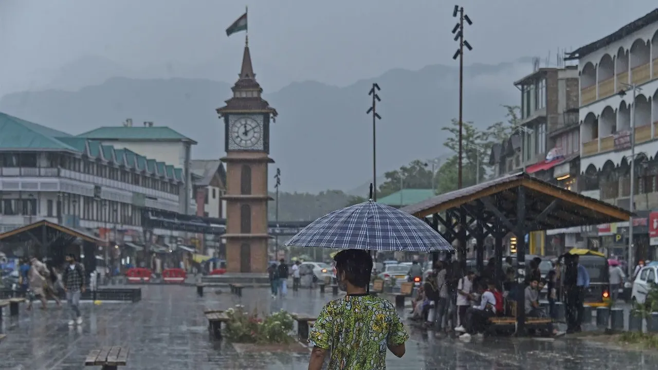 Kashmir rains Srinagar rainfall monsoon