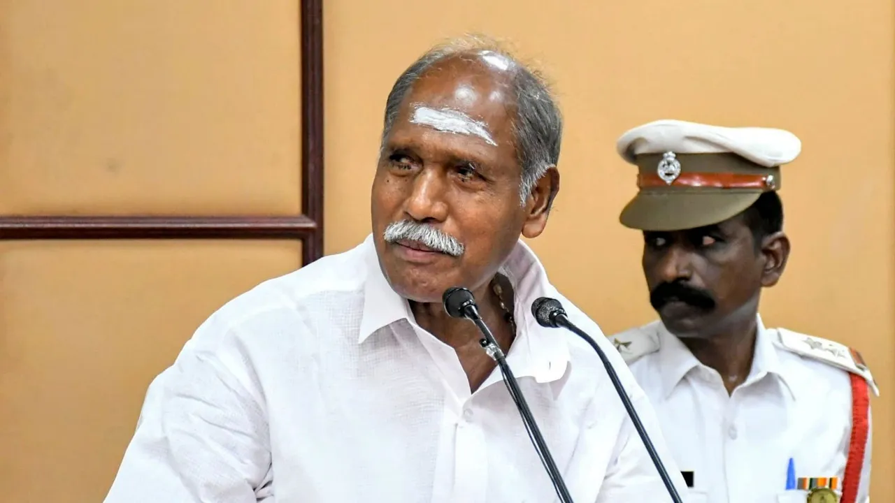 Puducherry Chief Minister N. Rangaswamy presents the budget in the Assembly in Puducherry, Friday, Aug. 2, 2024.