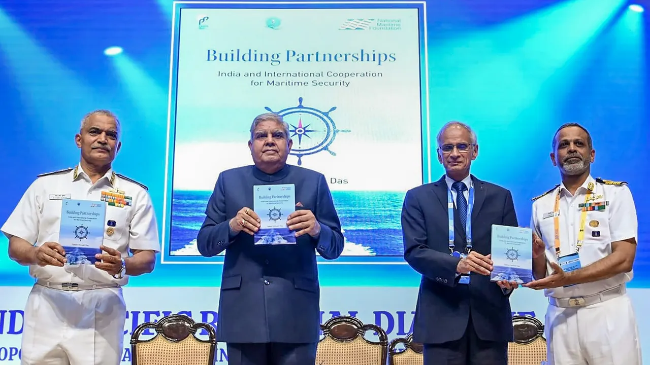 Vice-President Jagdeep Dhankhar releases the book at the “Indo-Pacific Regional Dialogue”