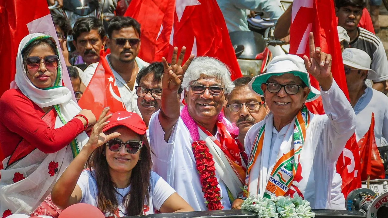 West Bengal CPI(M) Secretary and Murshidabad Lok Sabha seat candidate Mohammad Salim during an election rally
