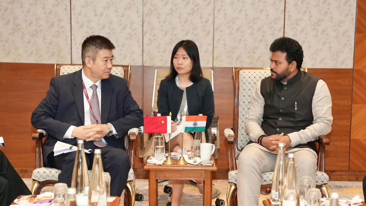 Union Minister of Civil Aviation K Rammohan Naidu with Chinese delegation during the 2nd Asia Pacific Ministerial Conference (APAC) on Civil Aviation, in New Delhi, Thursday, Sept 12, 2024.