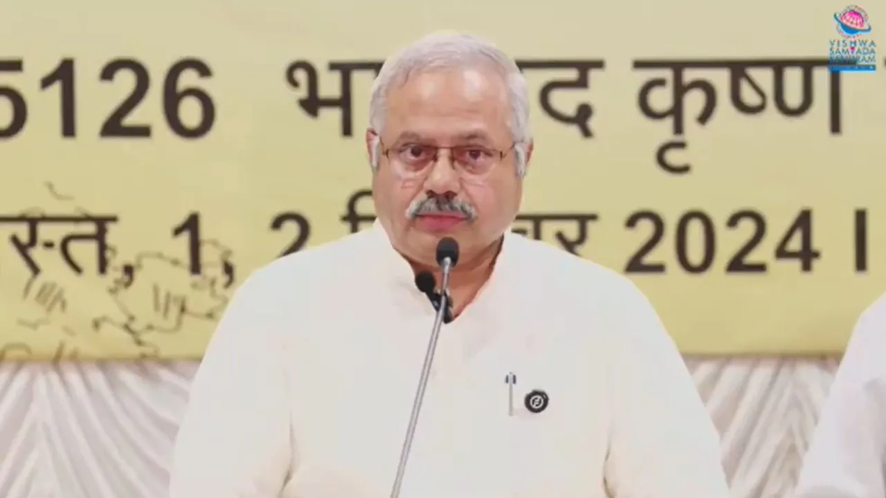 Sunil Ambekar, RSS Akhil Bharatiya Prachar Pramukh, addressing a press conference in Palakkad, Kerala