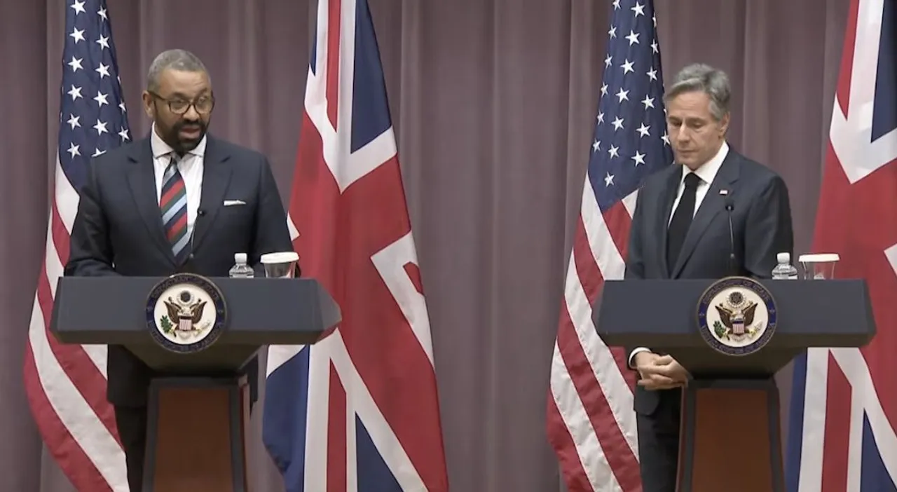 James Cleverly and US Secretary of State Antony Blinken