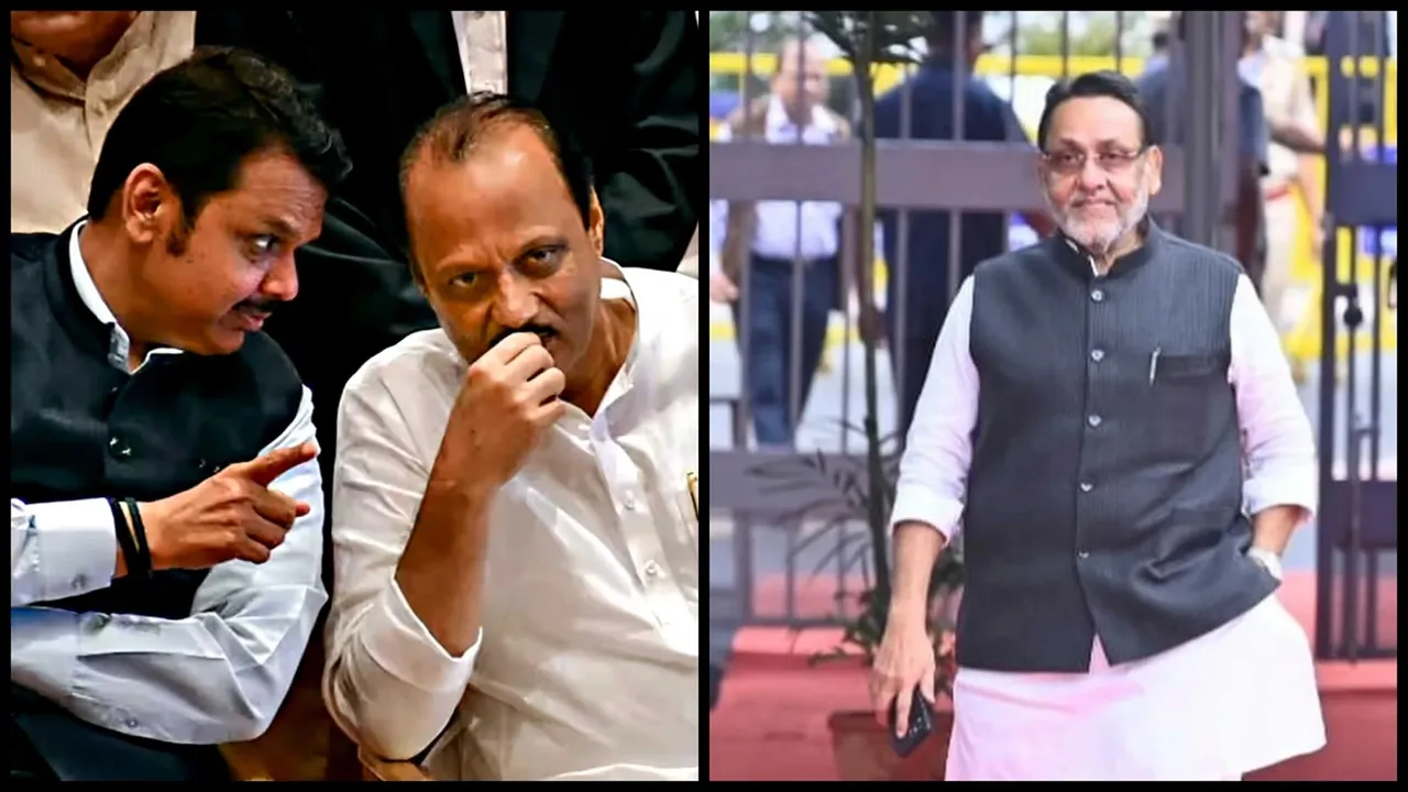 Devendra Fadnavis Nawab Malik Ajit Pawar