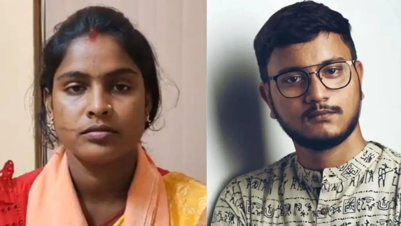 BJP's Basirhat candidate Rekha Patra and TMC leader Debangshu Bhattacharyya