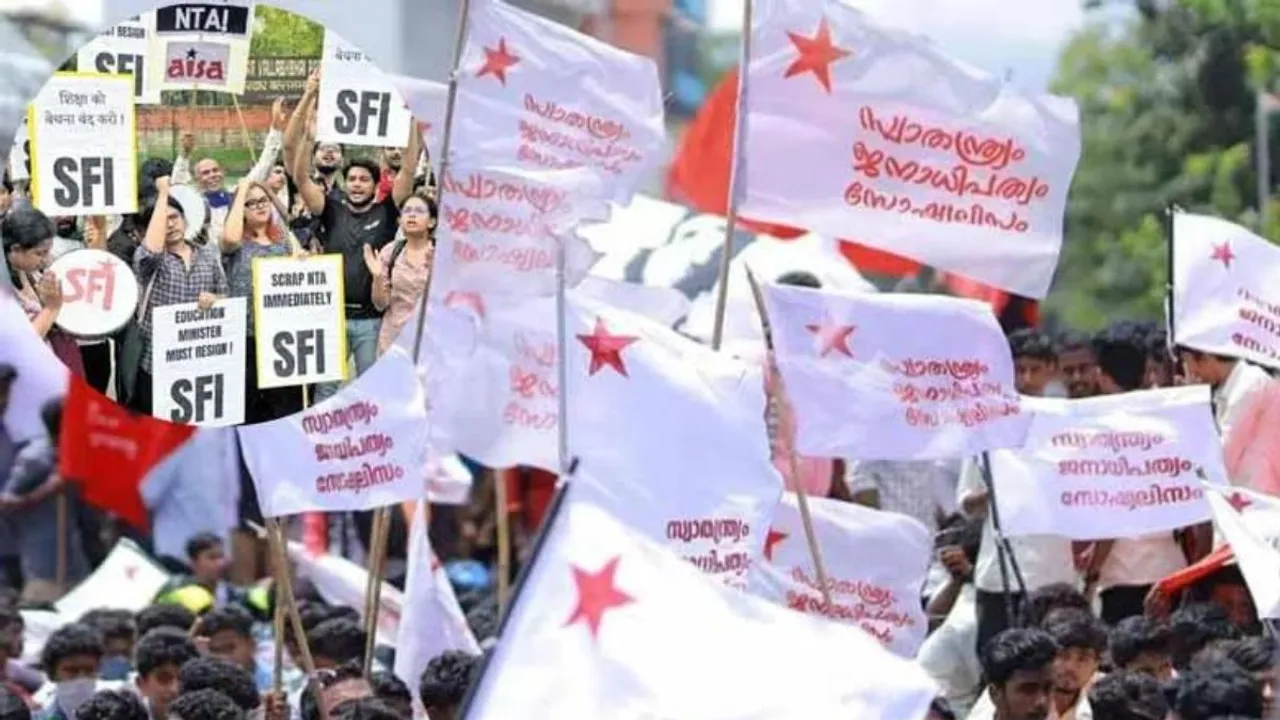 SFI activists stage protests against 'irregularities' in NEET, UGC-NET exams