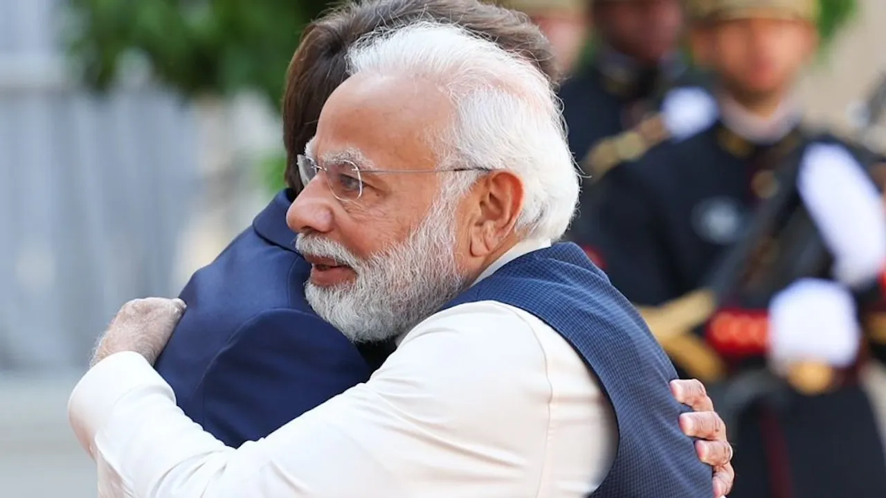 Narendra Modi and Emmanuel Macron