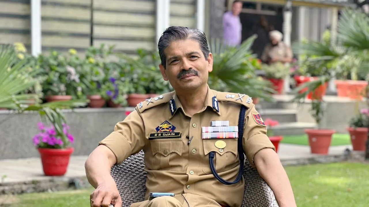 Director General of Jammu and Kashmir police R R Swain talks to the PTI after completion of Lok Sabha elections in the Union territory