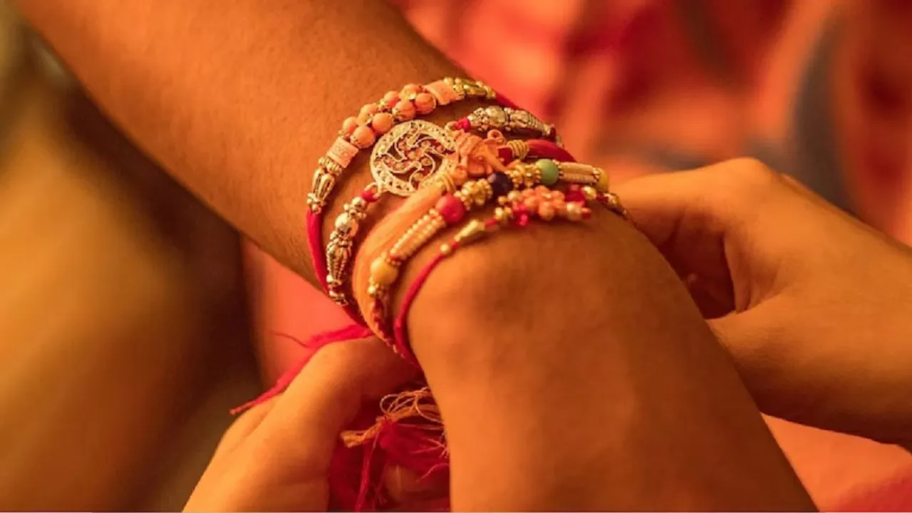 Tying Rakhi