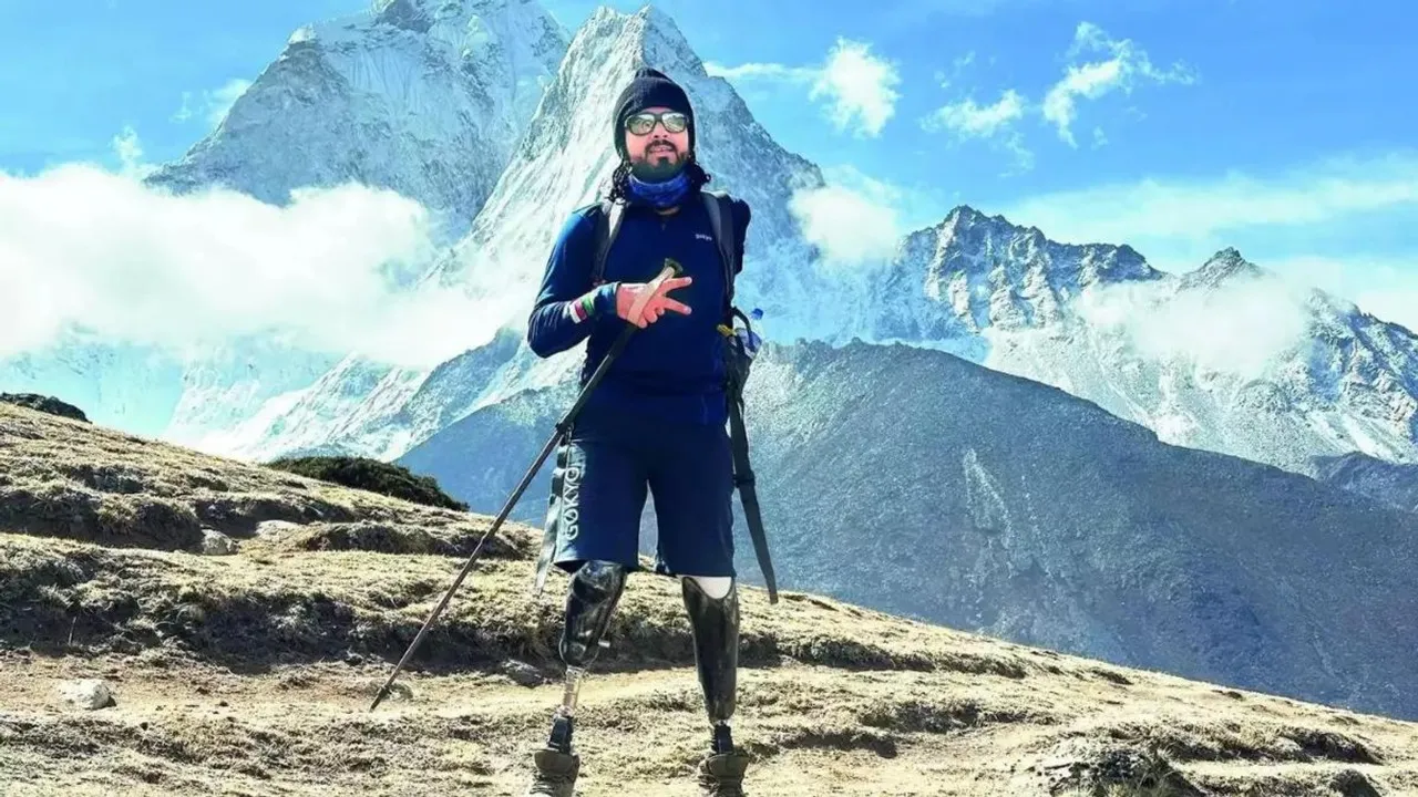 Tinkesh Kaushik has become the world's first triple amputee to reach the Mount Everest Base Camp