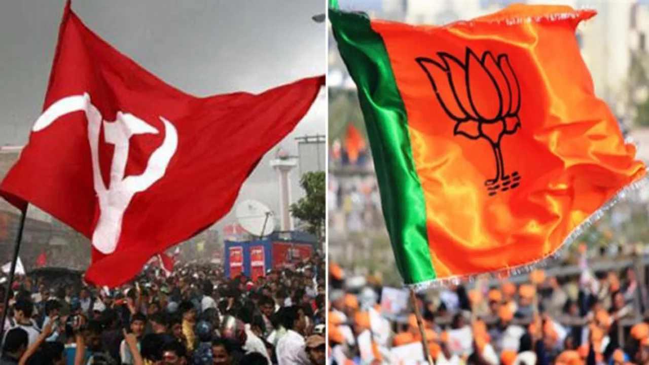 cpim BJP flag Tripura