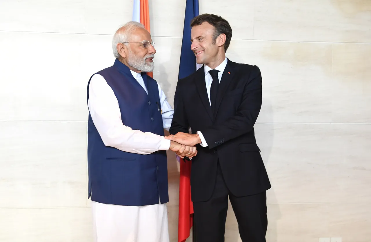 Emmanuel Macron Narendra Modi Fance India