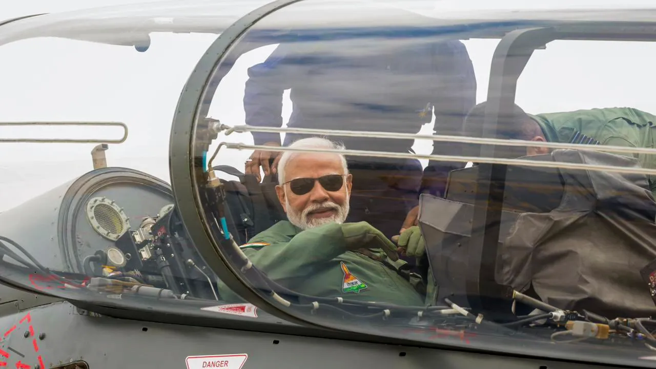 Prime Minister Narendra Modi takes a sortie on the Tejas, in Bengaluru