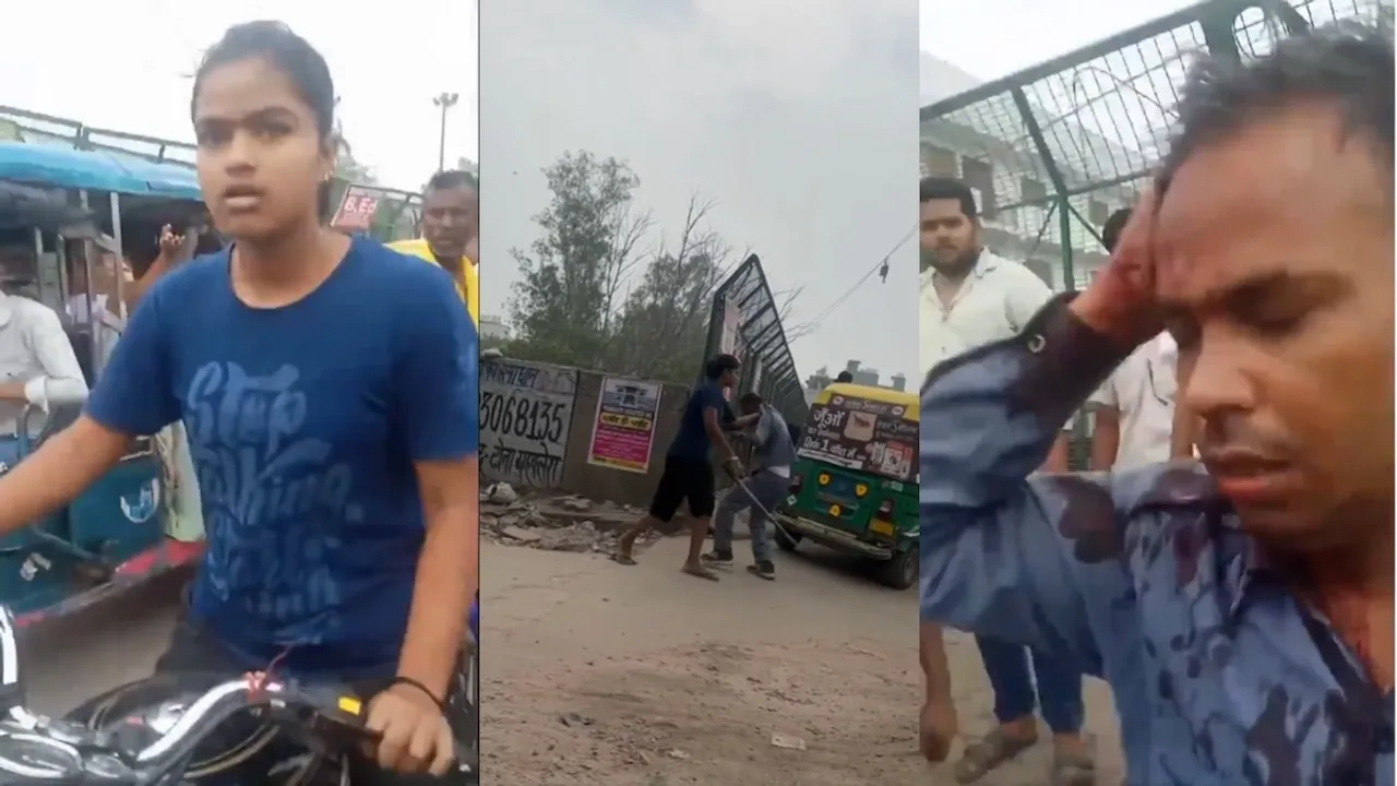Girl beats auto driver