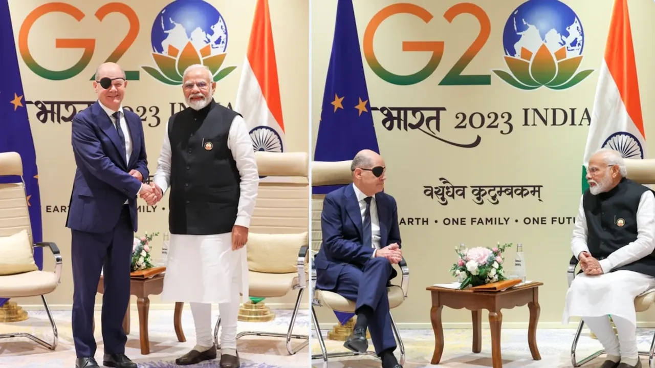 Narendra Modi with Olaf Scholz
