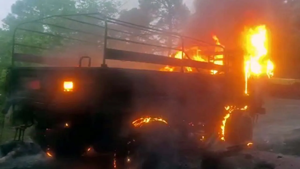 Army vehicle fire Poonch