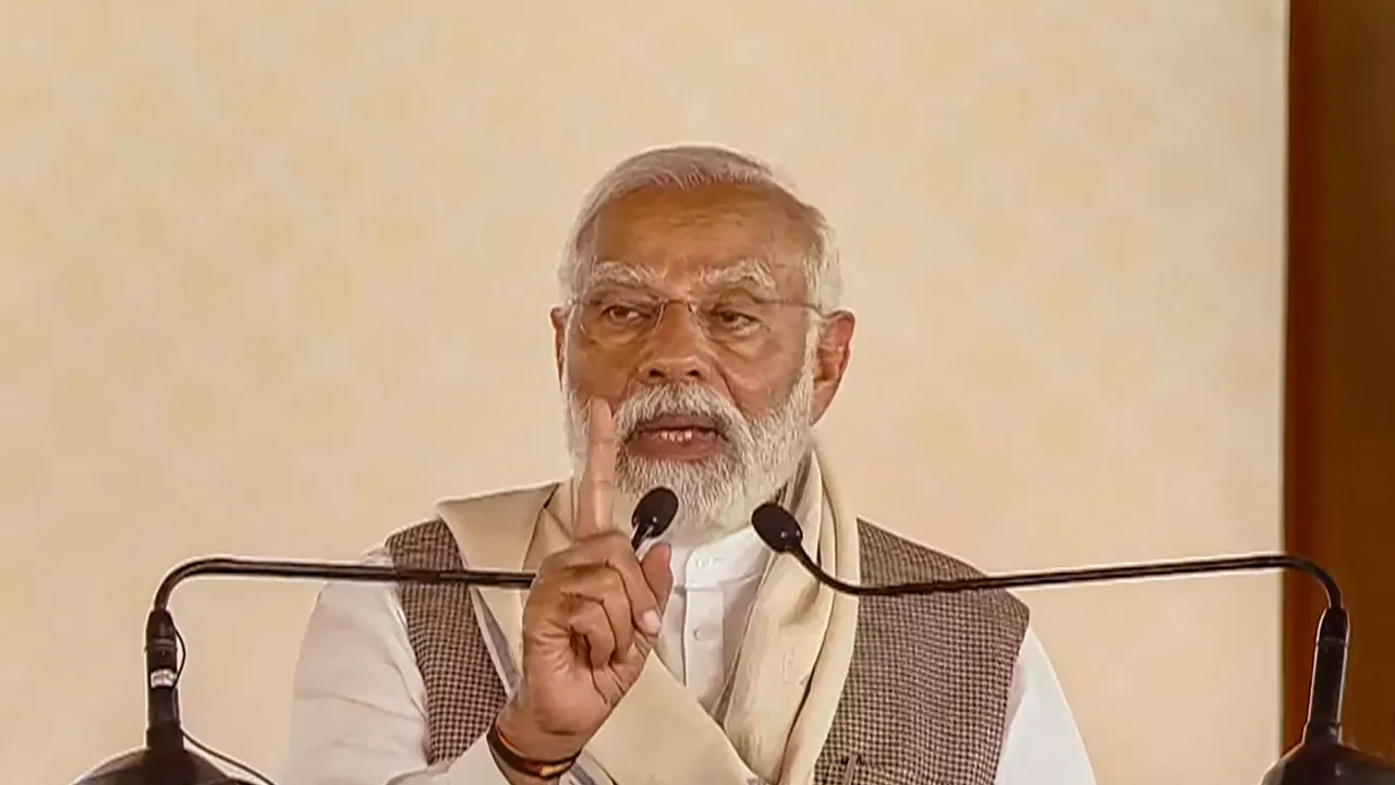 Prime Minister Narendra Modi addresses during the launch of master plan for Sabarmati Ashram project, in Gujarat's Ahmedabad