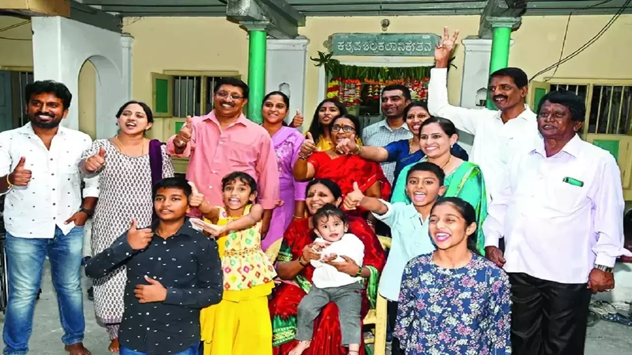 Family of sculptor Arun Yogiraj