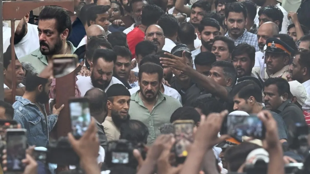 Superstar Salman Khan on Sunday paid homage to close friend Baba Siddique at the late NCP leader's house in Bandra