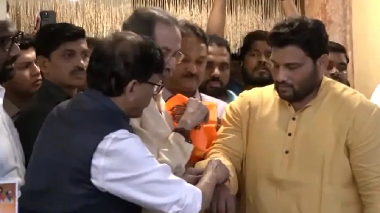 Double Maharashtra Kesari Chandrahar Patil joins Shiv Sena (UBT) in the presence of former Maharashtra CM Uddhav Thackeray, at Matoshree