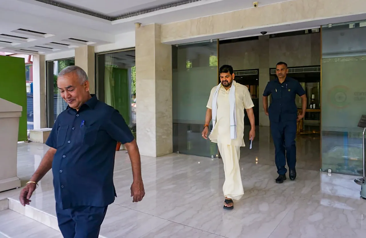 BJP MP and Wrestling Federation of India (WFI) chief Brij Bhushan Sharan Singh at Constitution Club of India, in New Delhi