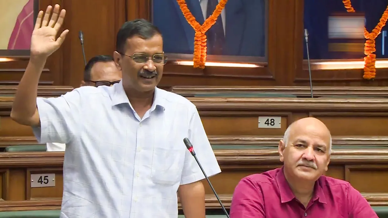 Former Delhi chief minister and AAP MLA Arvind Kejriwal speaks during a two-day session of the Delhi Legislative Assembly, in New Delhi, Thursday, Sept. 26, 2024.