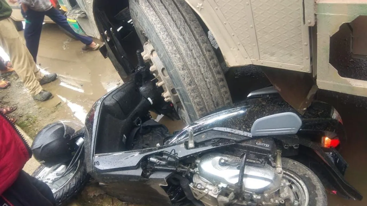 Scooty road accident
