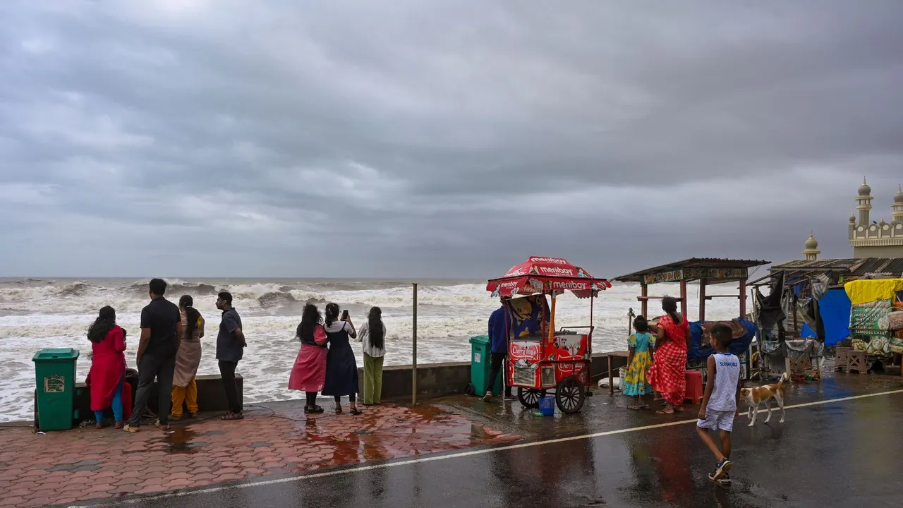 Tourists at Grove Beach, Kovalam, in Thiruvananthapuram, Thursday 30, 2024