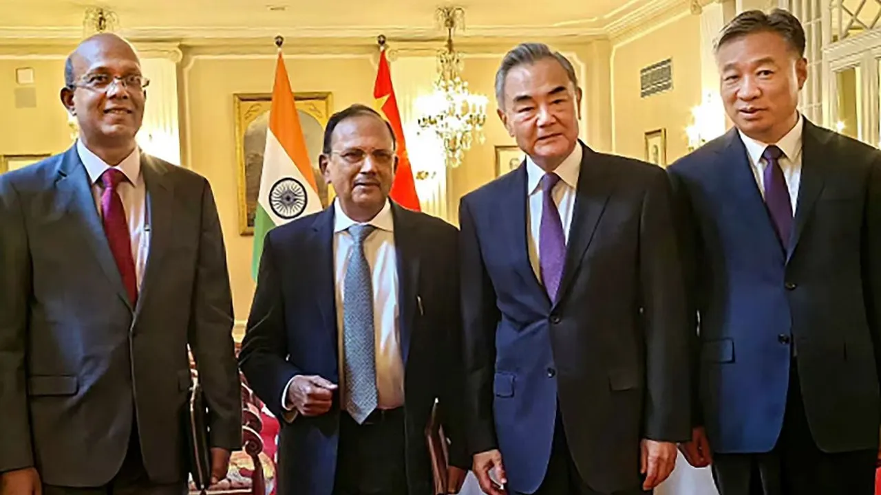 National Security Advisor Ajit Doval with Chinese Foreign Minister Wang Yi