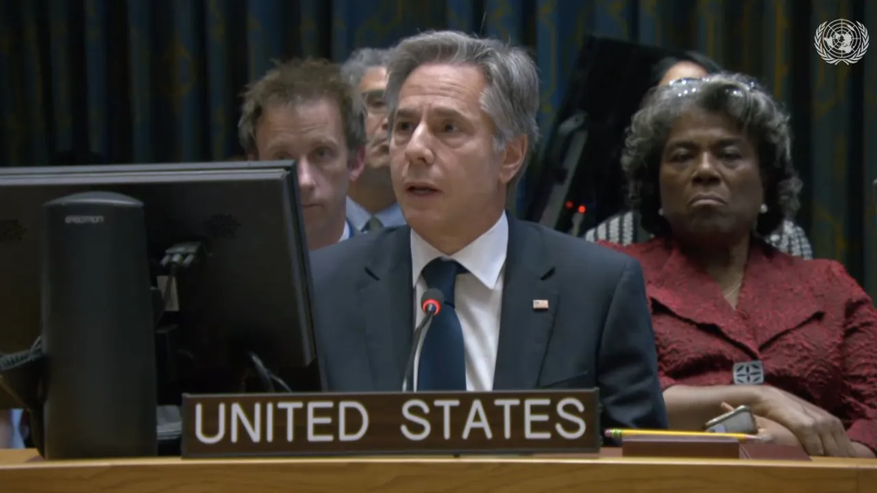 Antony Blinken speaking at UNSC meeting