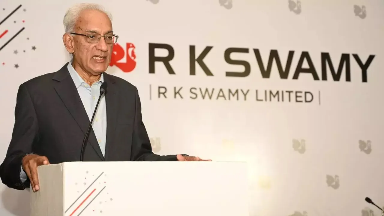 Srinivasan K Swamy, CMD, RK Swamy Ltd, at a IPO road show in Chennai