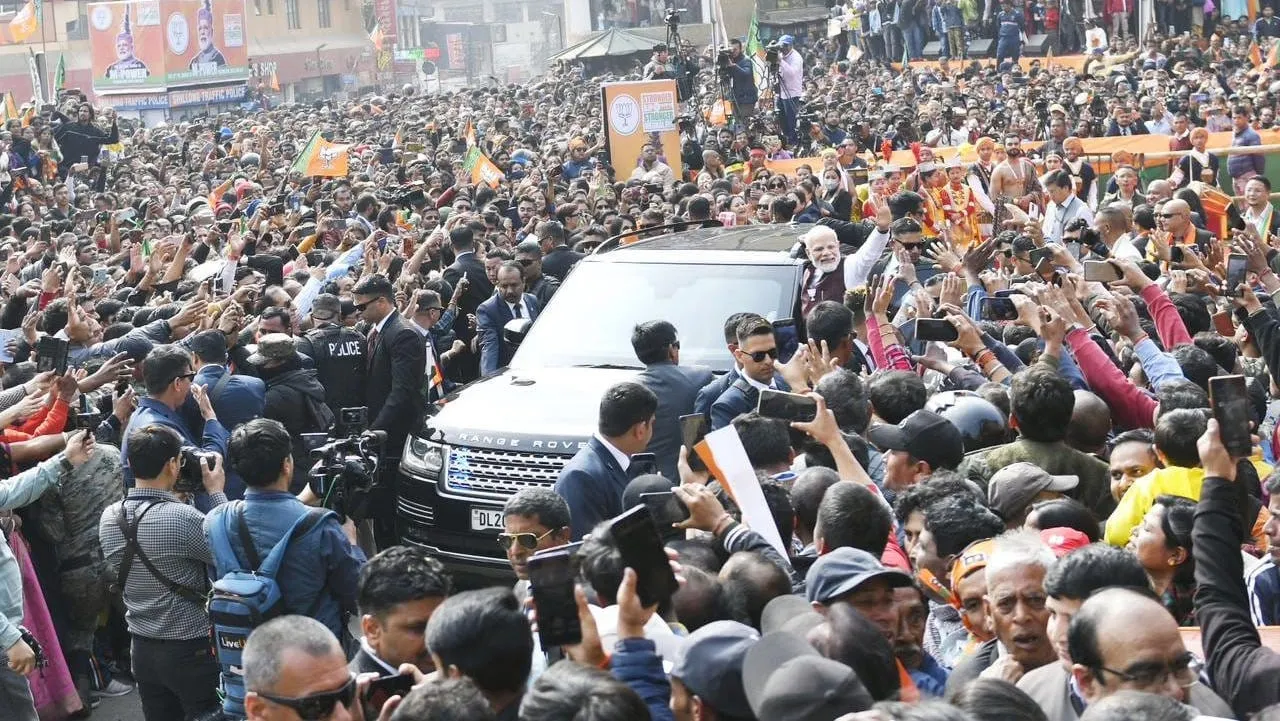 Narendra Modi's Meghalaya roadshow