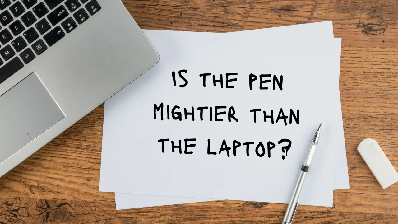 Writing by hand vs typing on keyboard
