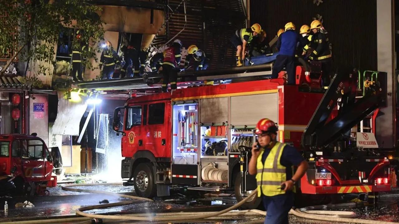 building fire in China